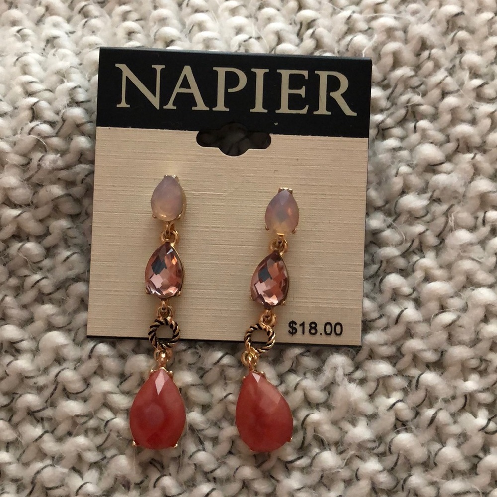 Pink drop earrings